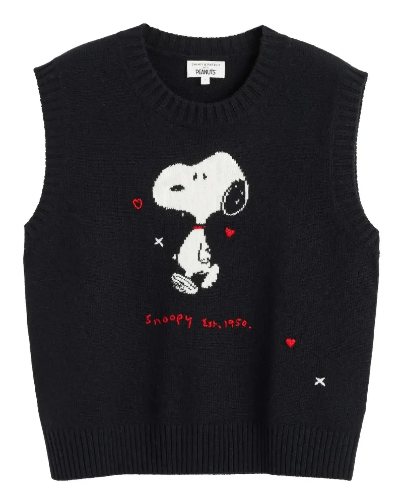 Chinti & Parker x Snoopy 75th Anniversary Weste - Schwarz Schwarz