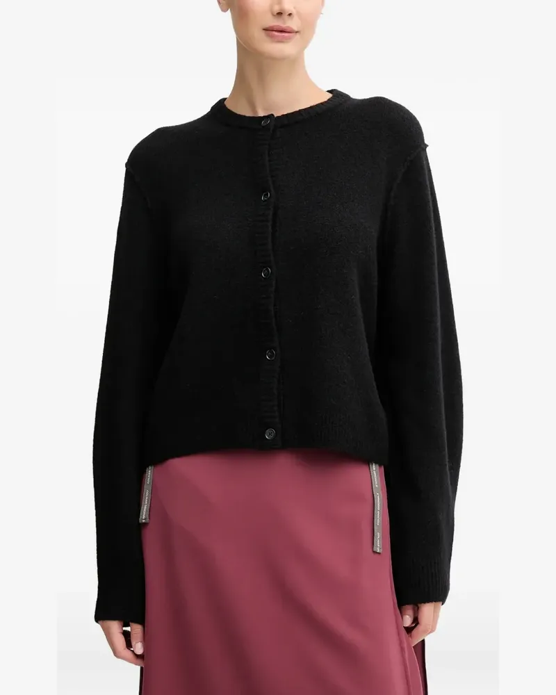 Oui  Geknöpfter Cardigan - Schwarz Schwarz