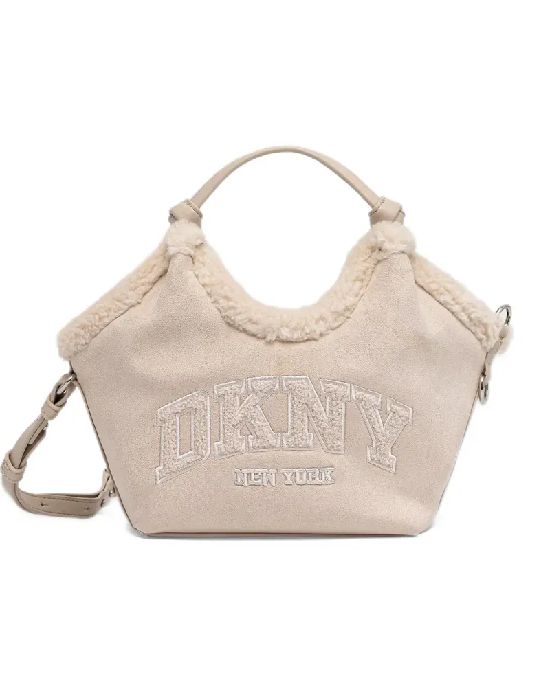 DKNY logo-patch two-way tote bag - Nude Nude