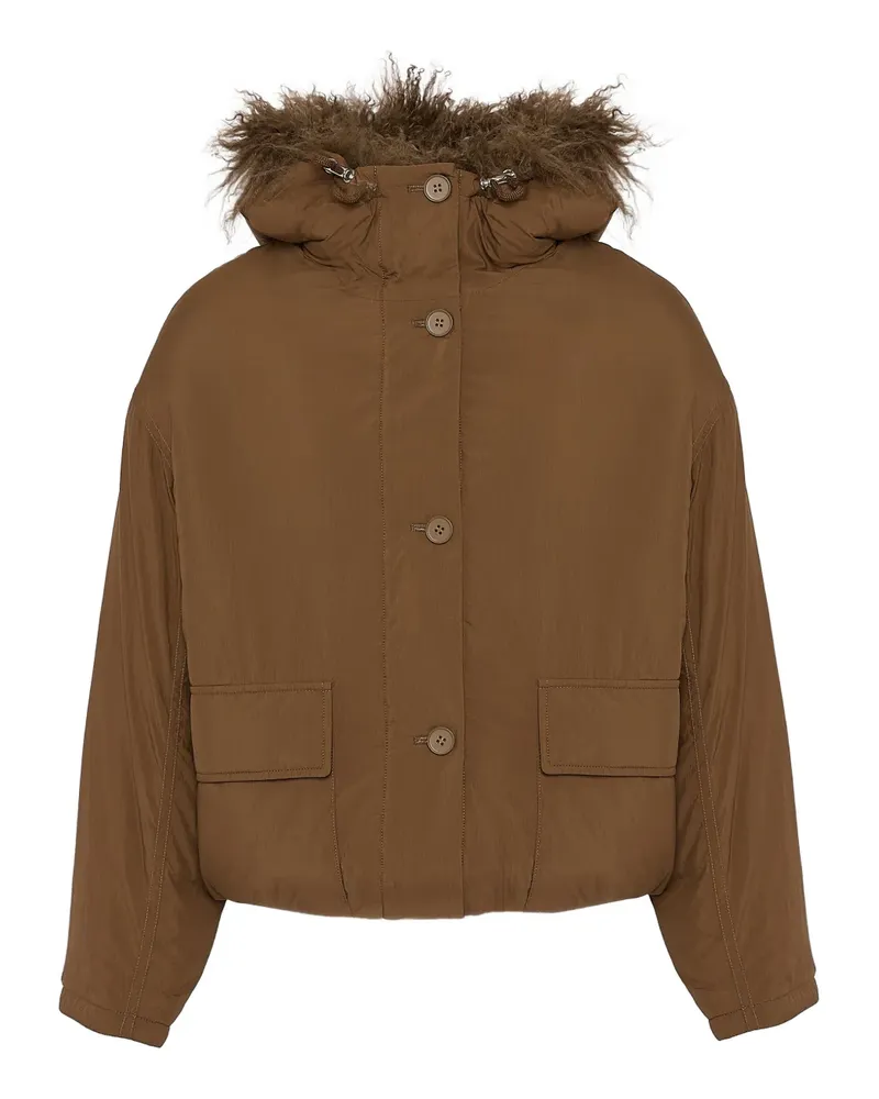 Yves Salomon Jacke mit Kapuze - Braun Braun