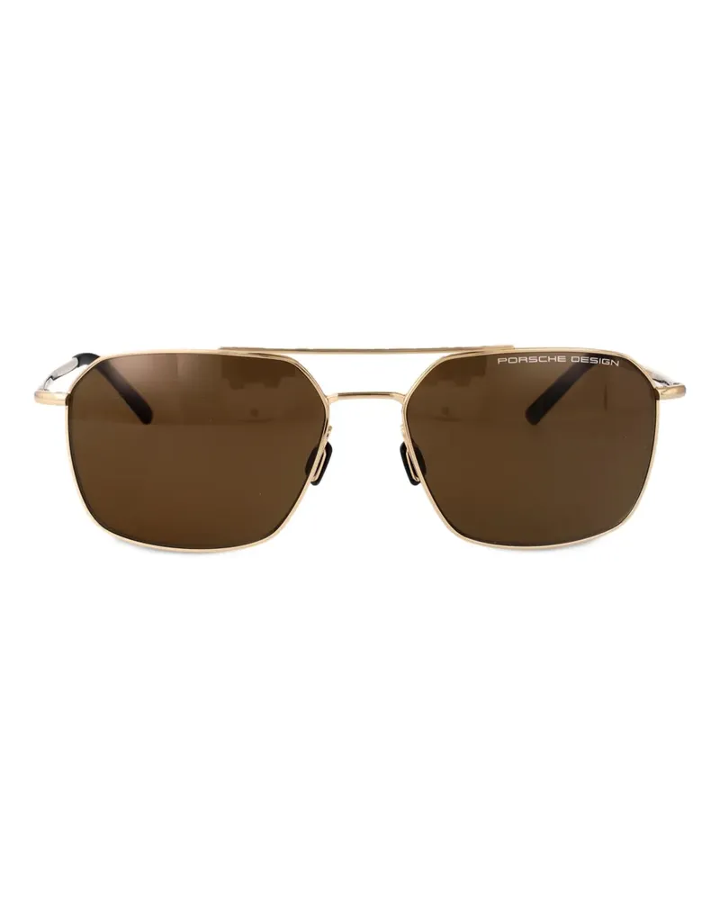 Porsche Design Sonnenbrille mit eckigem Gestell - Gold Gold