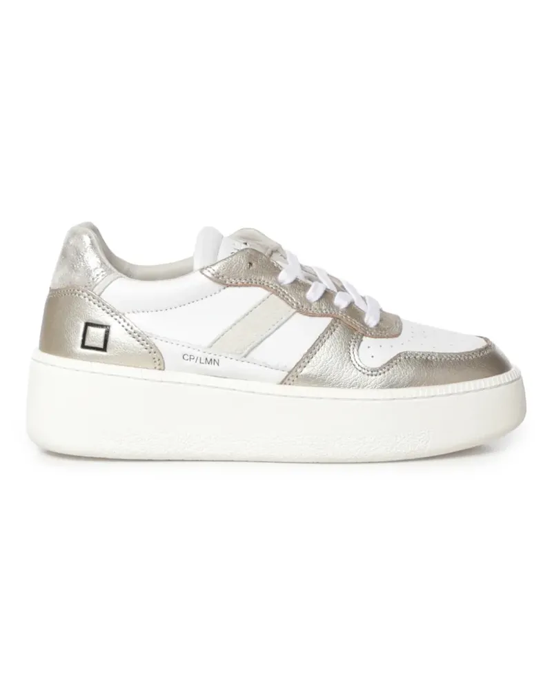 D.A.T.E. Sneakers im Metallic-Look - Weiß Weiß