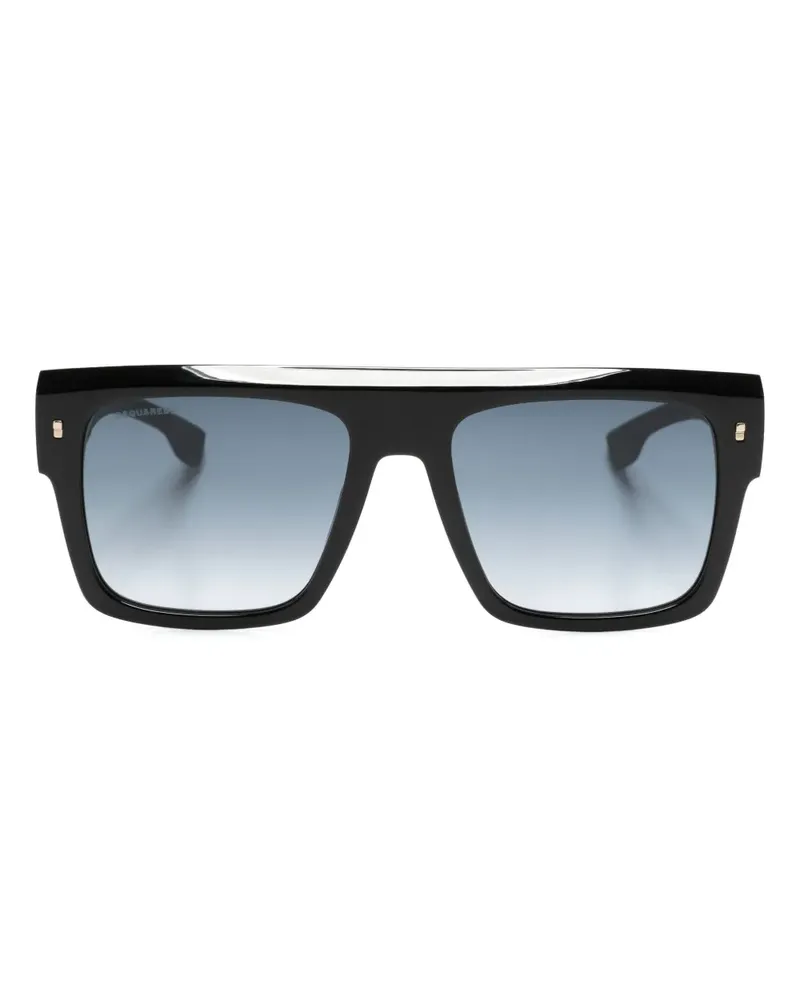 Dsquared2 D20127S Sonnenbrille mit eckigem Gestell - Schwarz Schwarz