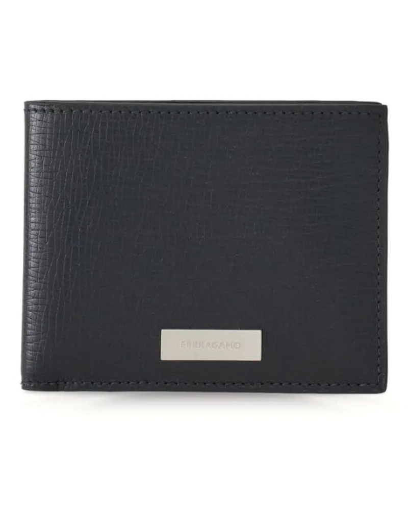 Ferragamo Portemonnaie mit Logo-Schild Black