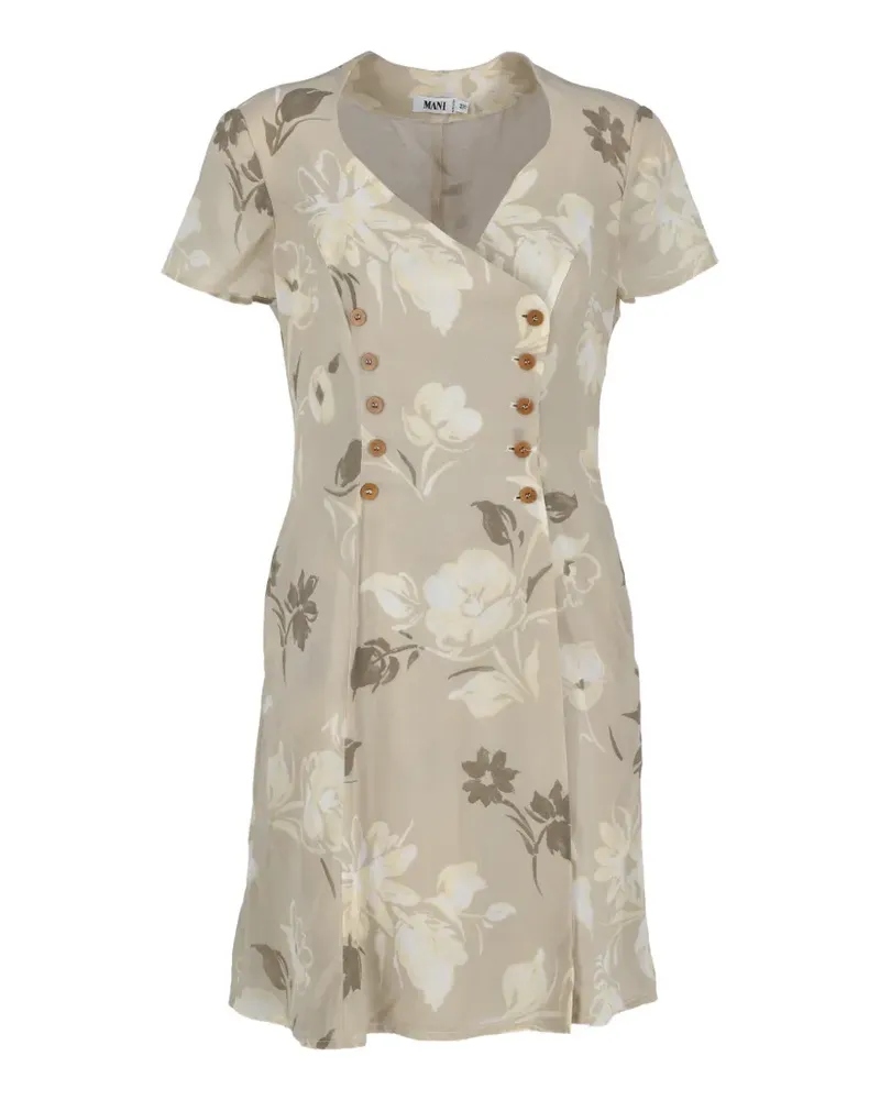 Giorgio Armani floral-print double-breasted dress - Nude Nude