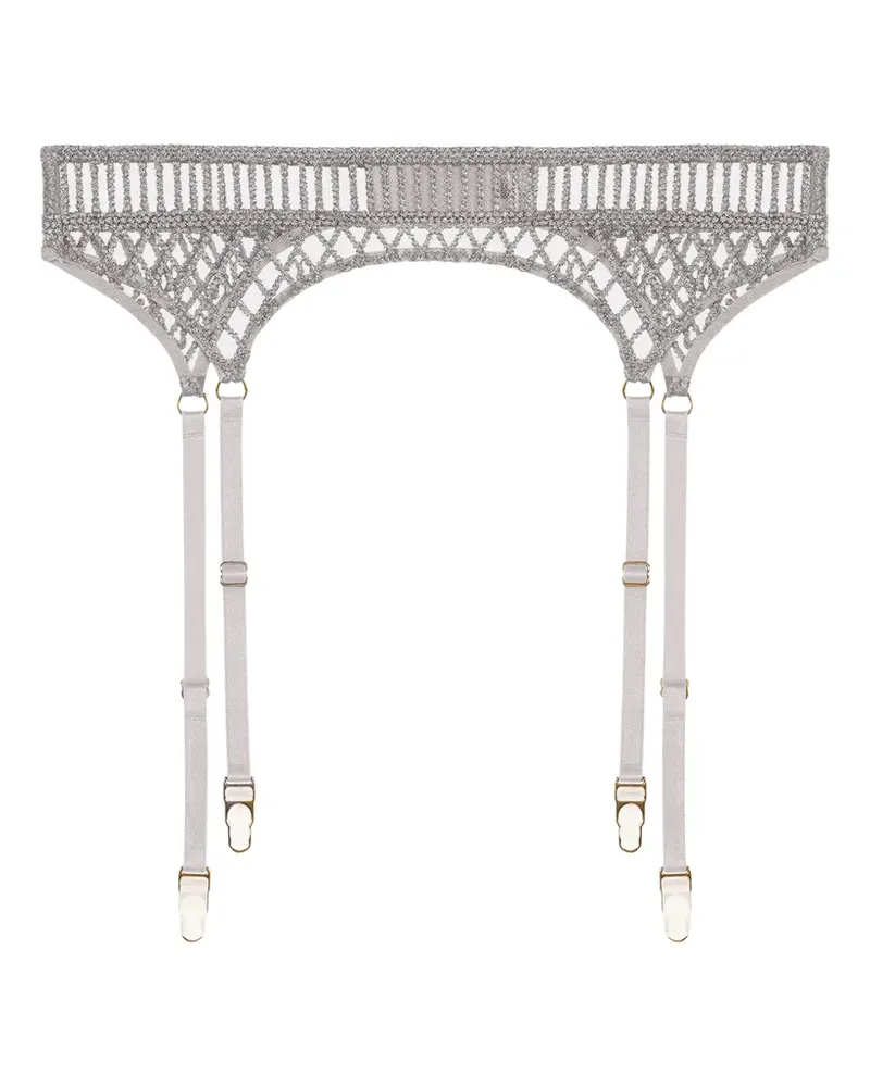 Aubade Stardust Dream Strumpfhalter mit Stickerei - Grau Grau