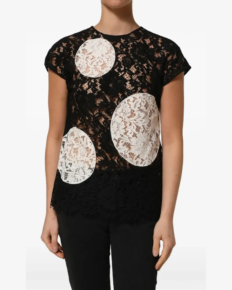 Dolce & Gabbana polka-dot lace blouse - Schwarz Schwarz