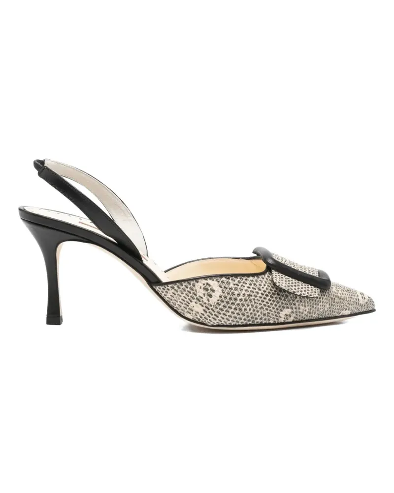 Manolo Blahnik Mayslibi lizard skin-effect pumps - Grau Grau