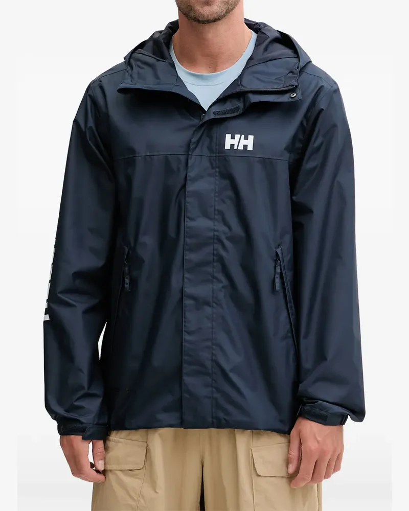 Helly Hansen Kapuzenjacke mit Logo-Print - Blau Blau