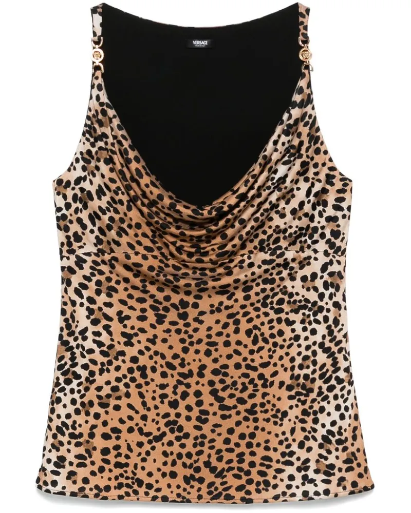 Versace Oberteil mit Leoparden-Print - Braun Braun