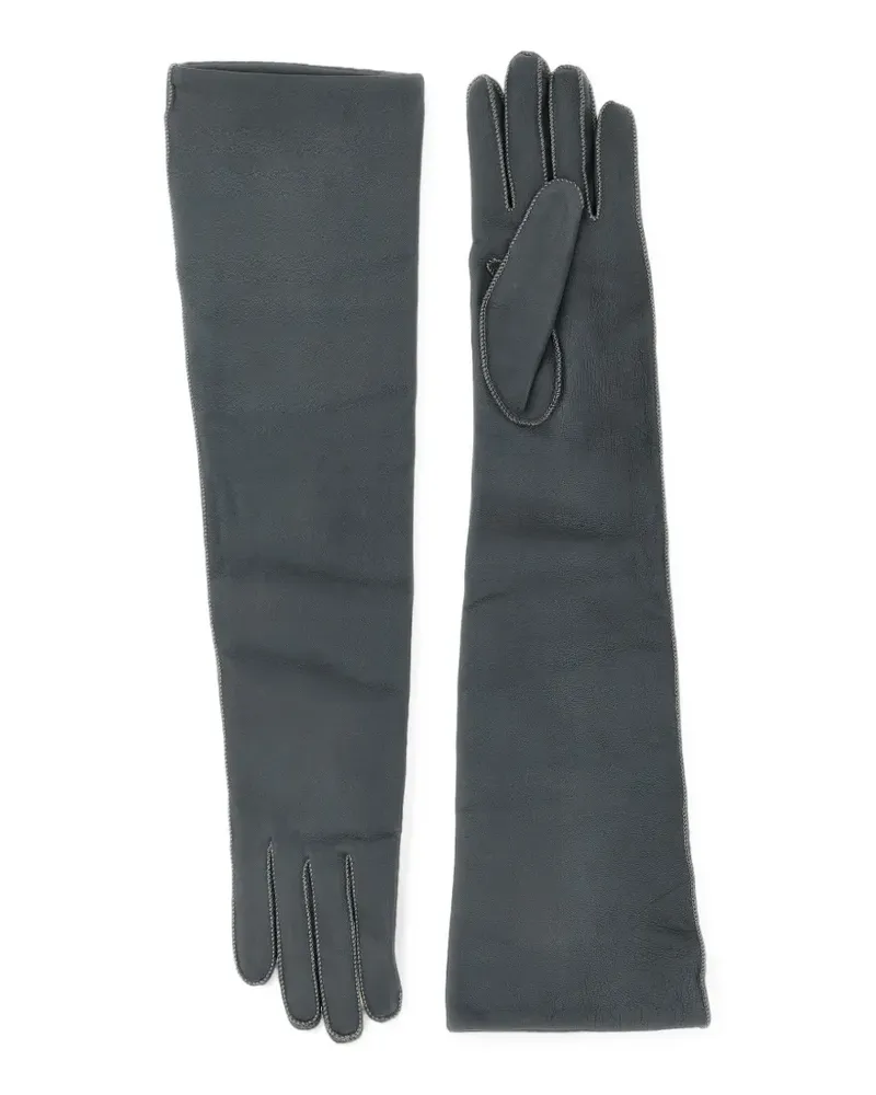 AGNONA Handschuhe mit Kontrastnähten - Grau Grau