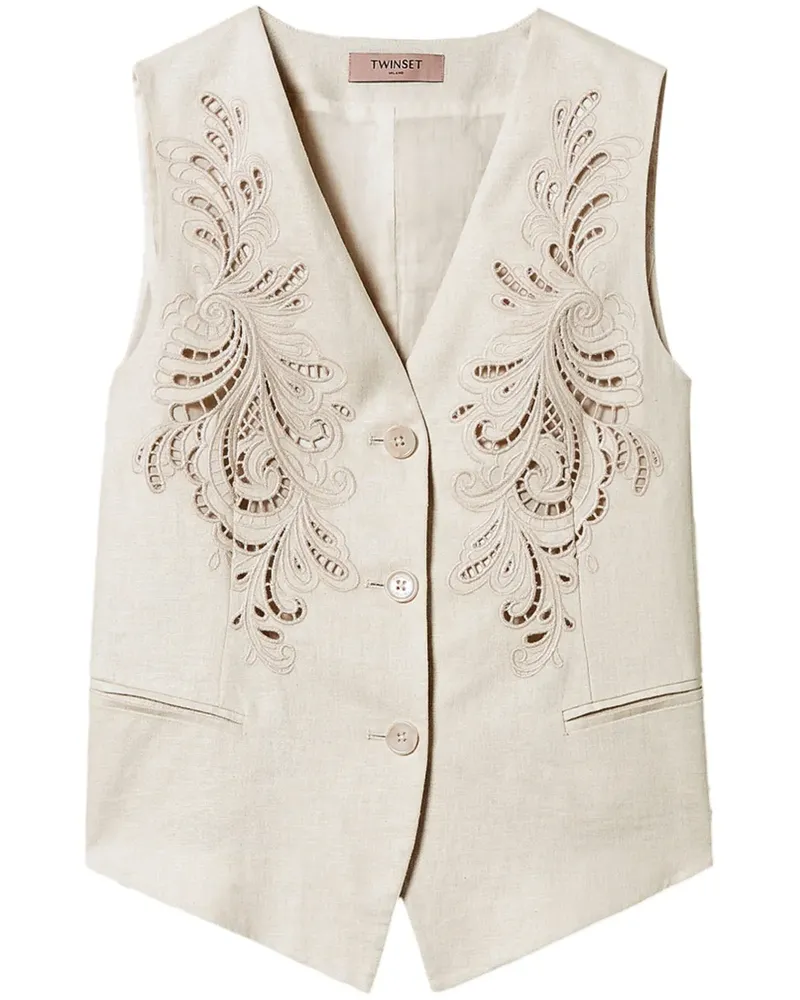 Twin-Set Bestickte Weste - Nude Nude