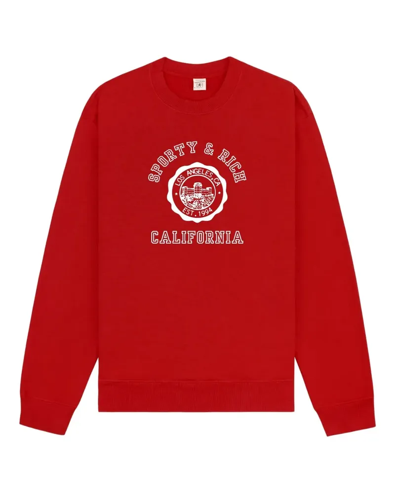 SPORTY & RICH Sweatshirt mit grafischem Print - Rot Rot