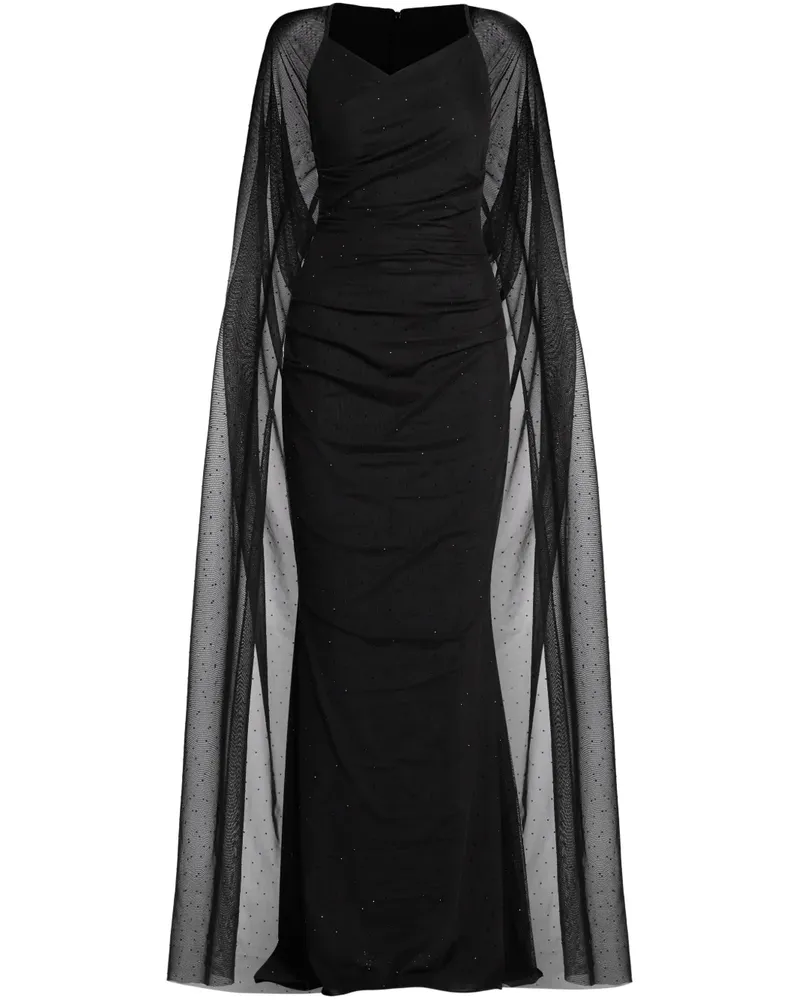 Talbot Runhof Maxikleid mit Drapierung - Schwarz Schwarz