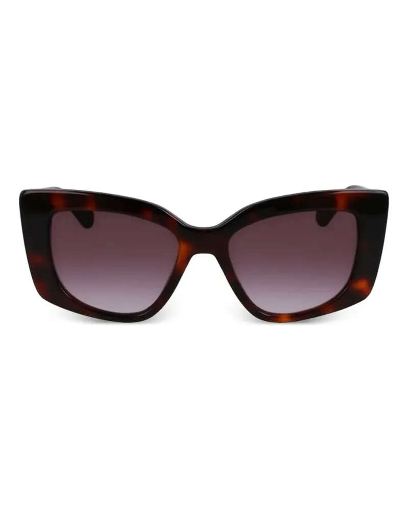 Liu Jo logo-plaque cat-eye sunglasses - Braun Braun