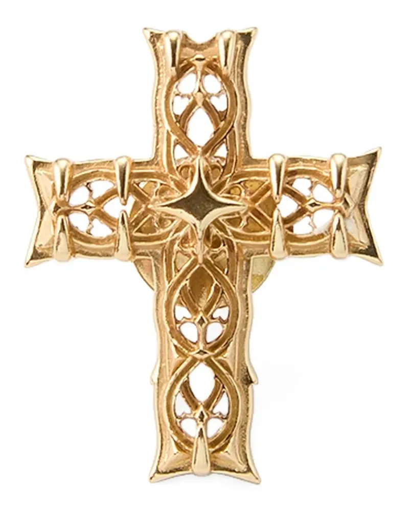 Emanuele Bicocchi Notre-Dame cross brooch - Gold Gold