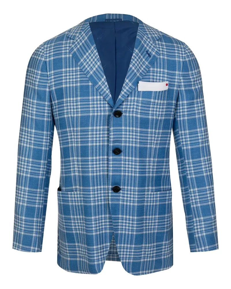 Kiton Blazer mit karierten Taschen - Blau Blau