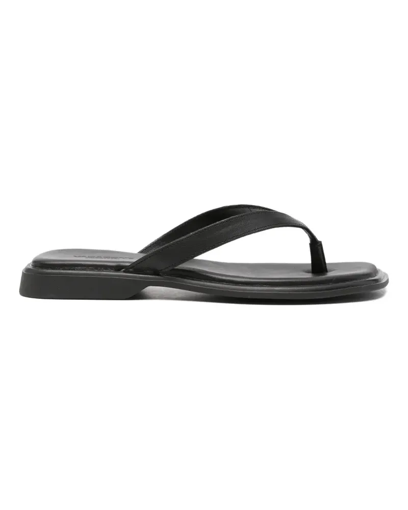 Vagabond Izzy Flip-Flops aus Leder - Schwarz Schwarz