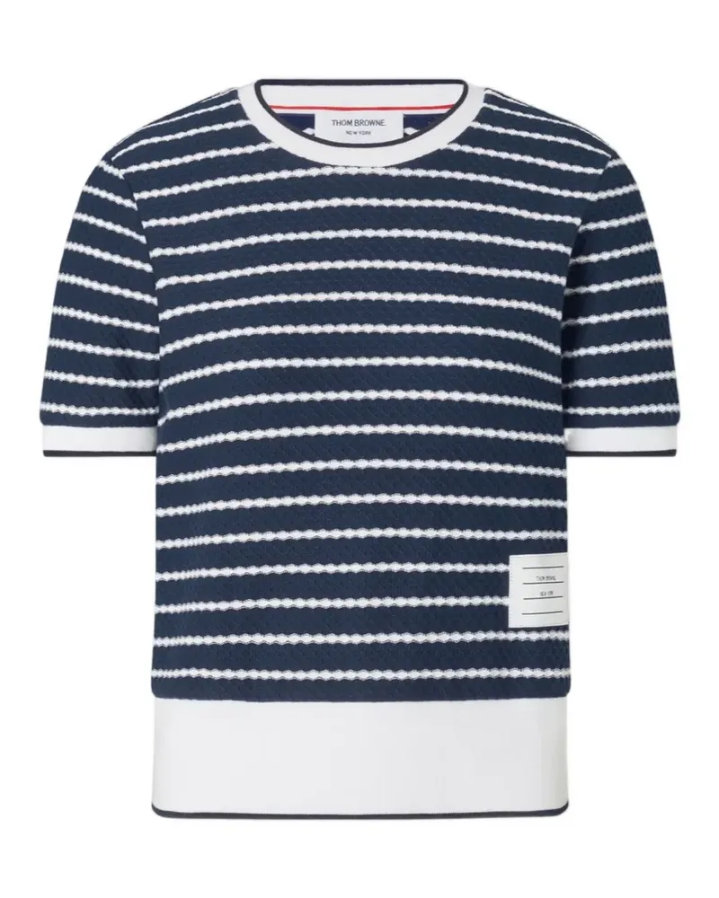 Thom Browne striped T-shirt - Blau Blau