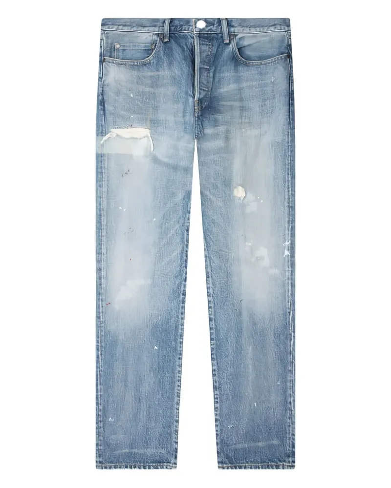 John Elliott + Co Ausgefranste The Daze Jeans mit Farbklecksen - Blau Blau