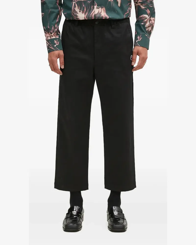 BAPE Hose mit Logo-Applikation - Schwarz Schwarz