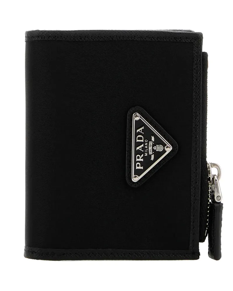 Prada triangle-logo zipped wallet - Schwarz Schwarz