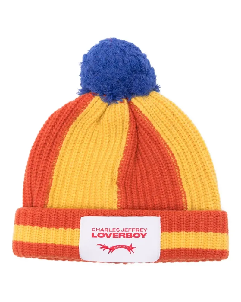 Charles Jeffrey Loverboy Gestrickte Pompom Beanie - Orange Orange