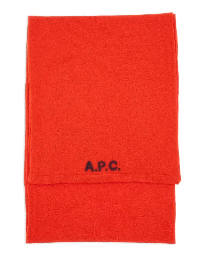 A.P.C. Schal mit Logo - Rot Rot