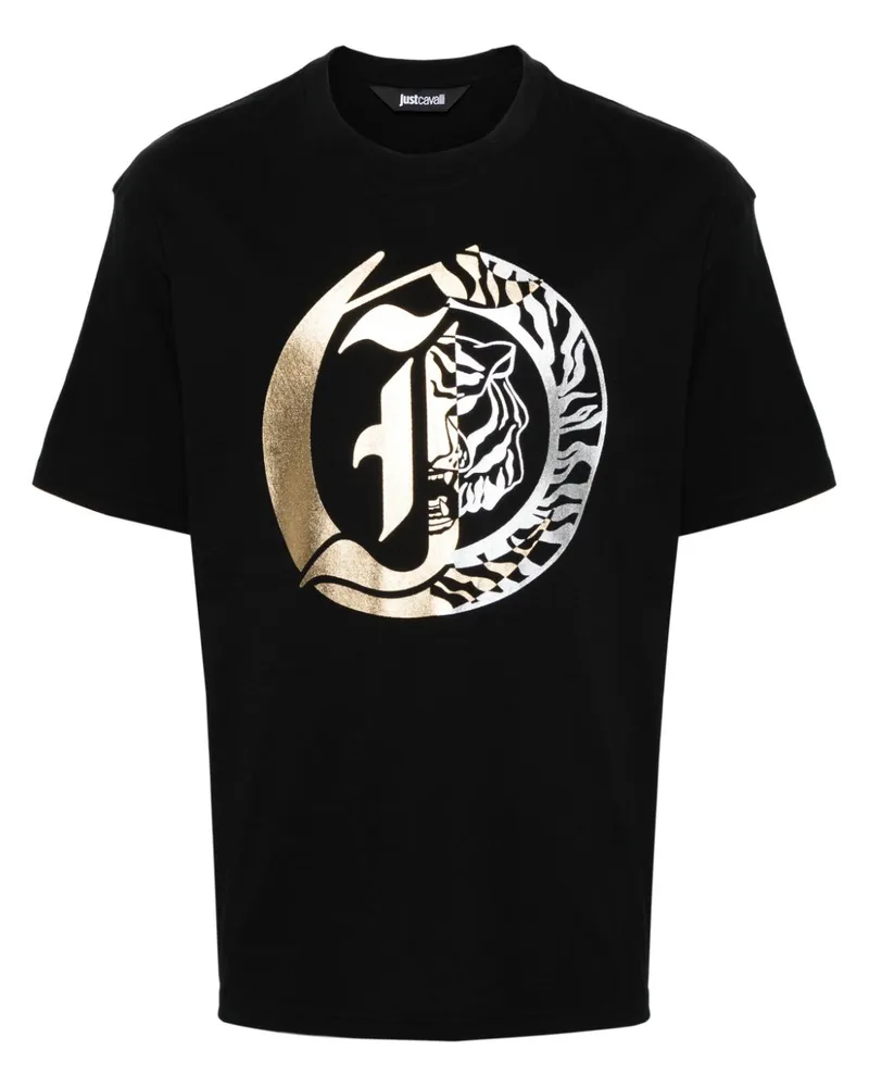 Just Cavalli T-Shirt mit Logo-Print Schwarz