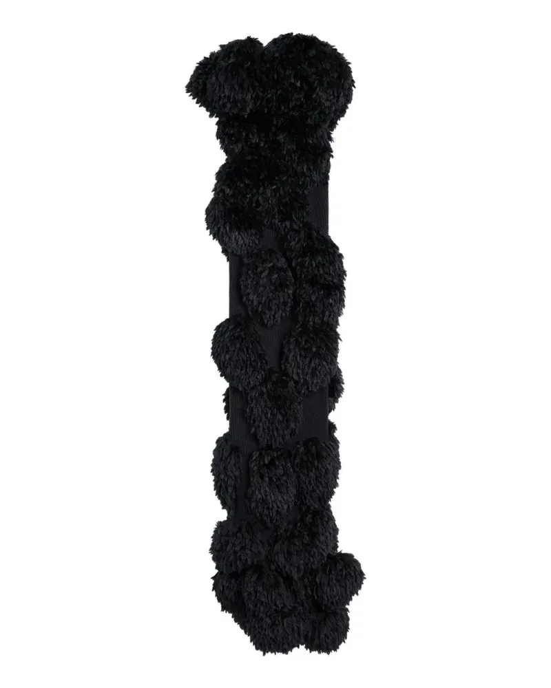 Givenchy Asymmetrisches Oberteil aus Wolle mit Pompons - Schwarz Schwarz