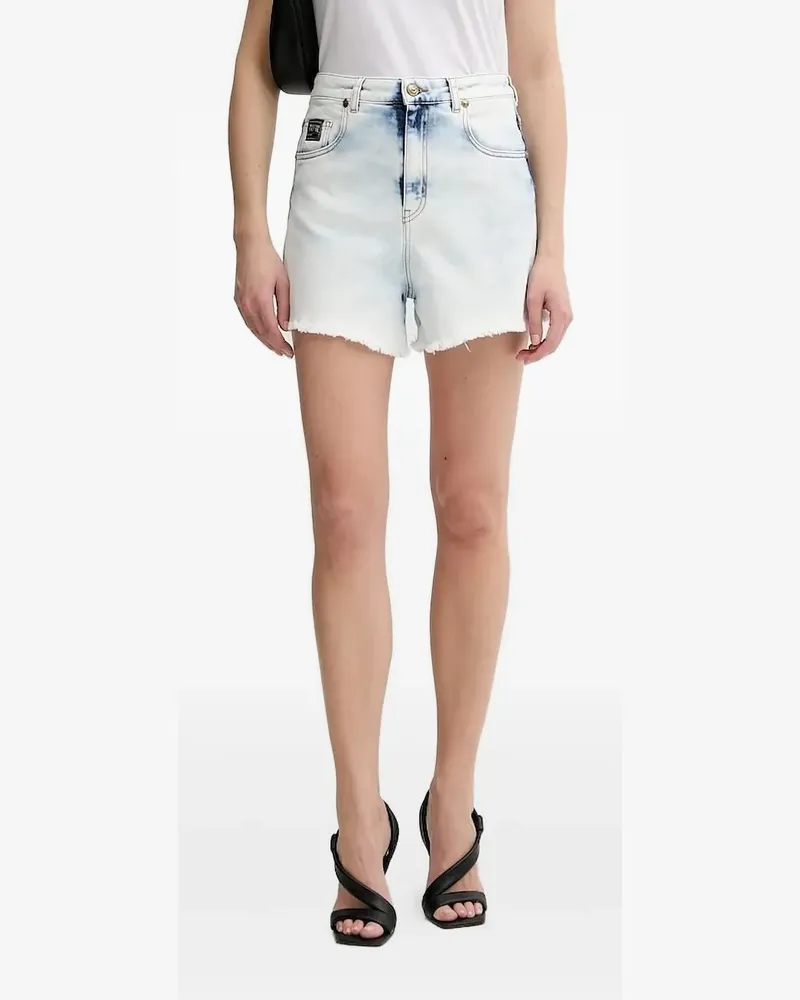 Versace Jeans Ausgefranste Shorts mit Logo-Patch - Blau Blau