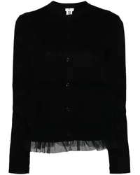 Noir Kei Ninomiya Ponte-Cardigan mit Tüll Schwarz