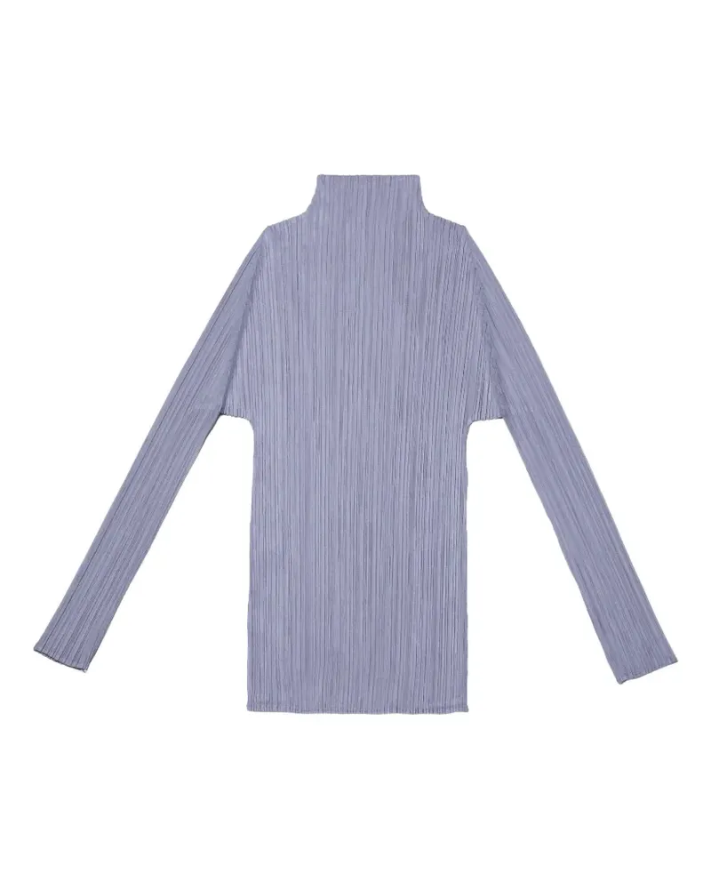 Issey Miyake pleated funnel-neck top - Grau Grau
