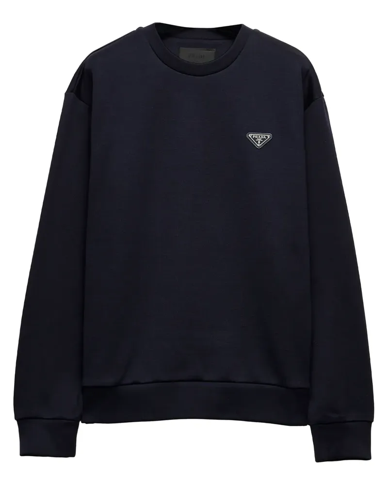 Prada Sweatshirt mit Triangel-Logo - Blau Blau