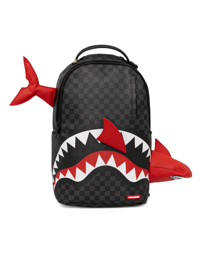 Sprayground Rucksack mit Haiverzierung - Schwarz Schwarz