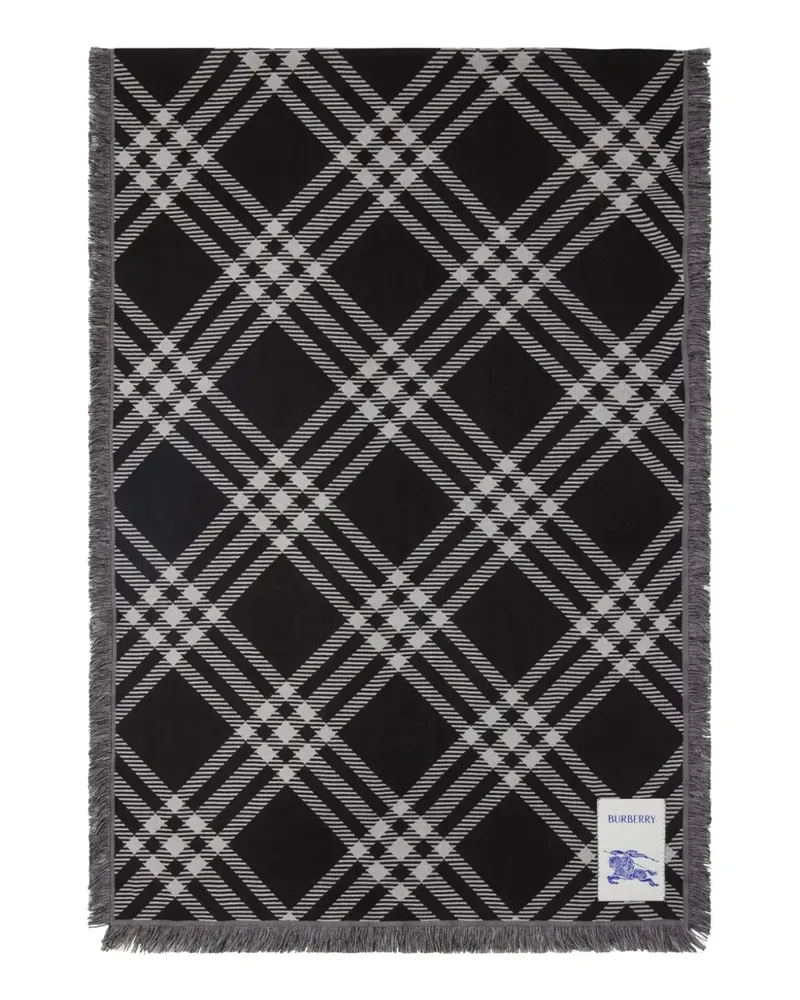 Burberry Karierter Schal - Schwarz Schwarz