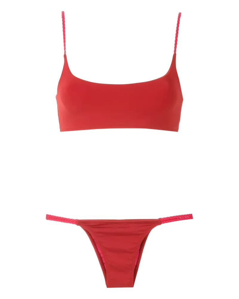 Amir Slama Bikini mit geflochtenem Besatz - Rot Rot