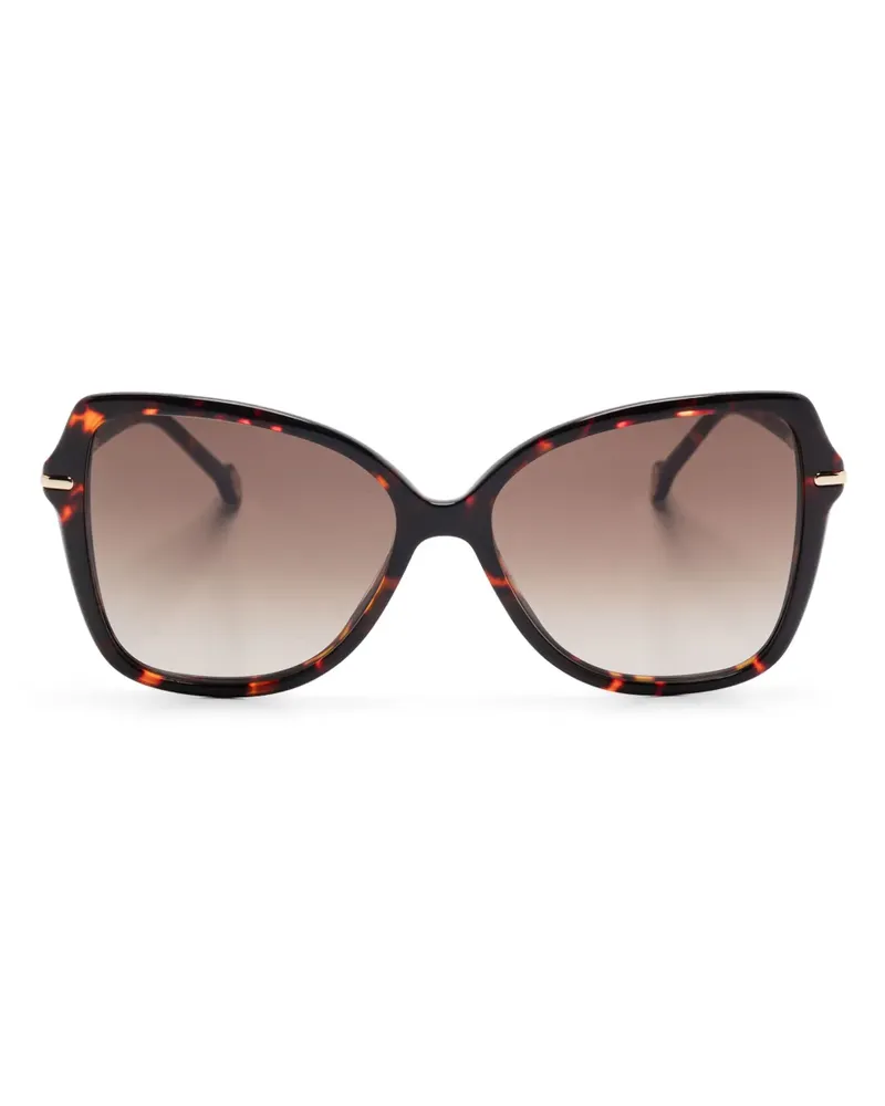 Carolina Herrera New York Sonnenbrille mit Oversized-Gestell - Braun Braun
