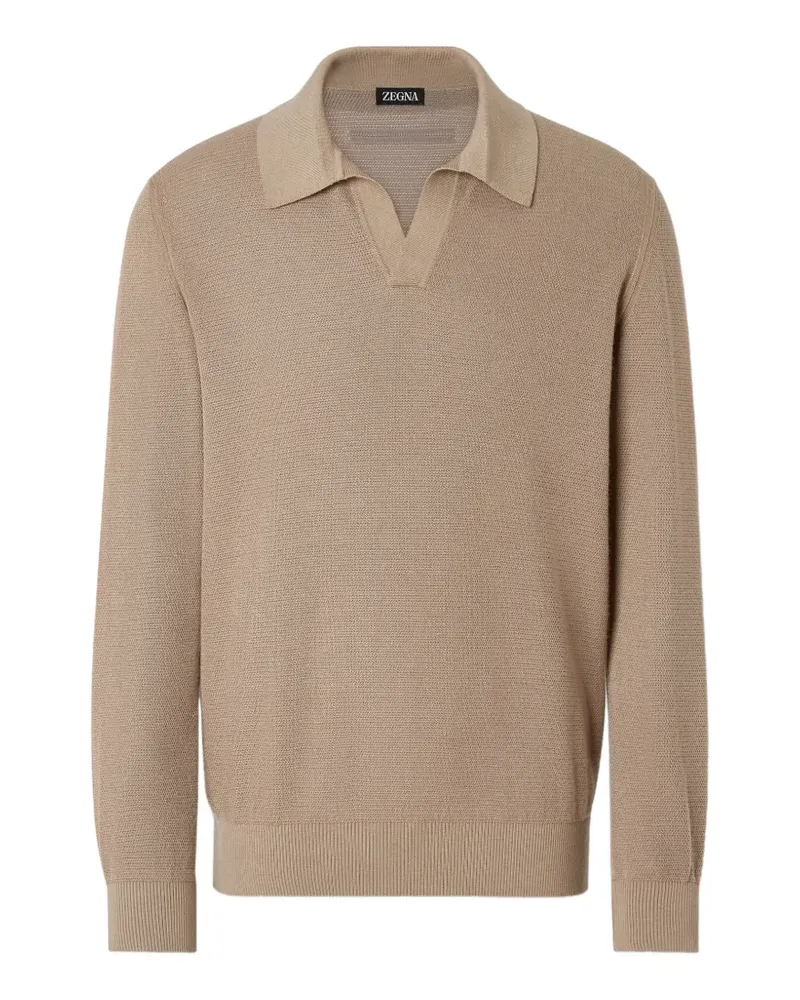 Ermenegildo Zegna T-Shirt mit Poloshirtkragen - Nude Nude