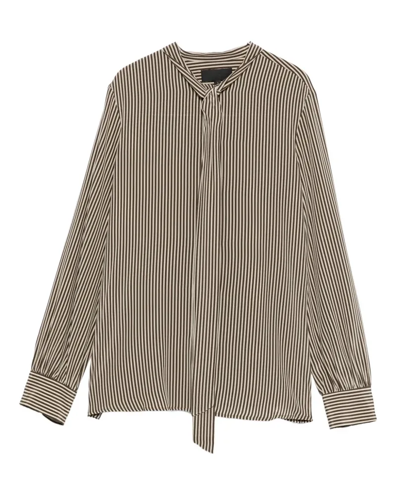 Nili Lotan Irina striped tie-fastening blouse - Braun Braun