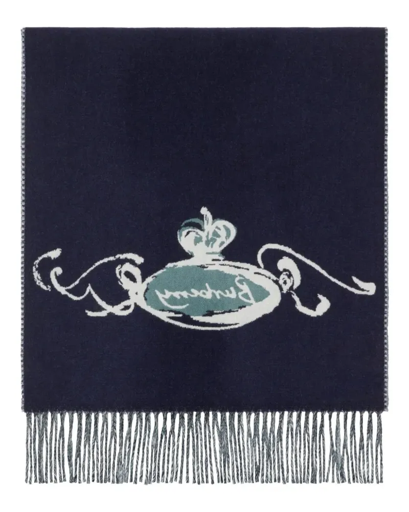 Burberry Kaschmirschal mit Castle-Print - Blau Blau