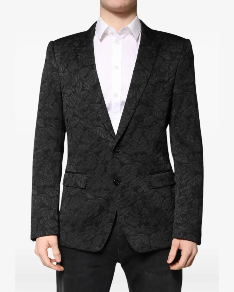 Dolce & Gabbana Martini floral-brocade blazer - Schwarz Schwarz