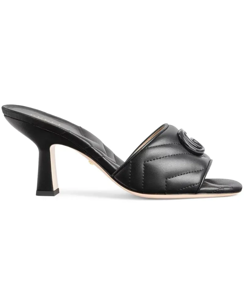 Gucci Double G Pantoletten 75mm - Schwarz Schwarz