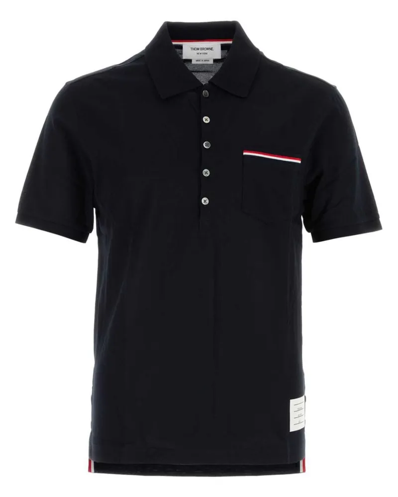 Thom Browne Poloshirt mit Streifendetail - Blau Blau