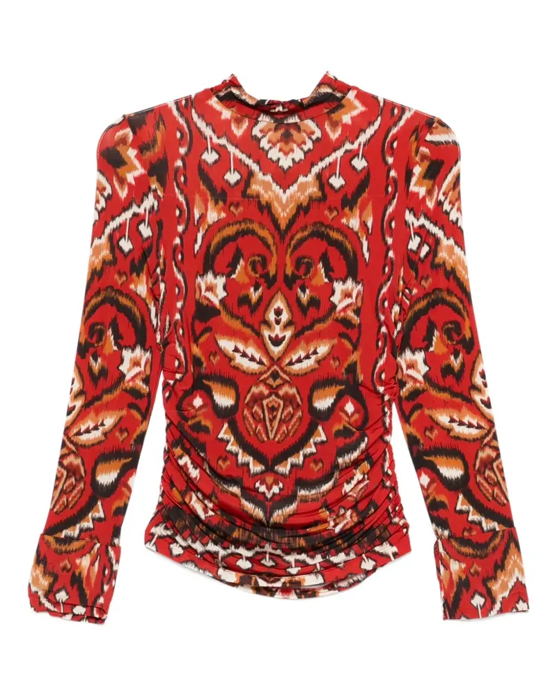 FARM Rio Geometrisch gemustertes Langarmshirt - Rot Rot