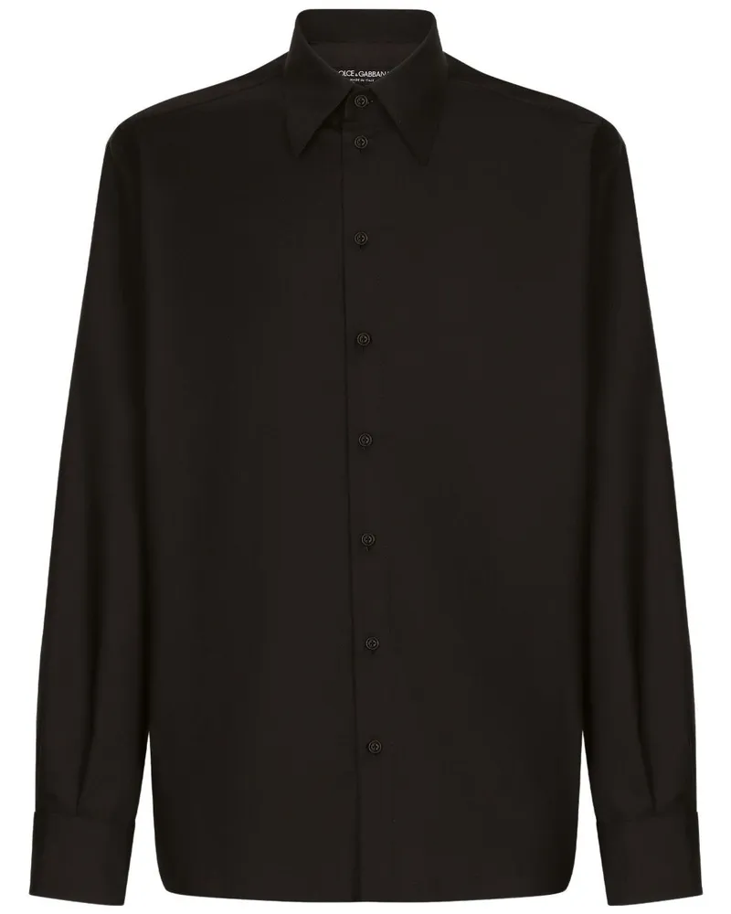 Dolce & Gabbana Hemd mit spitzem Kragen - Schwarz Schwarz
