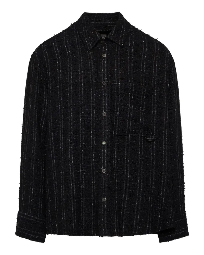 Wooyoungmi tweed button-up shirt - Blau Blau