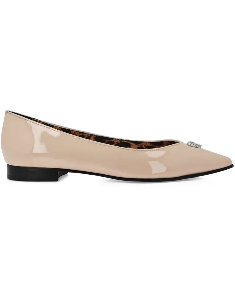 Philipp Plein Spitze Ballerinas mit Totenkopf - Nude Nude