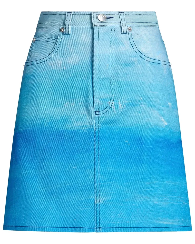 Marni A-Linien-Rock in Batikoptik - Blau Blau