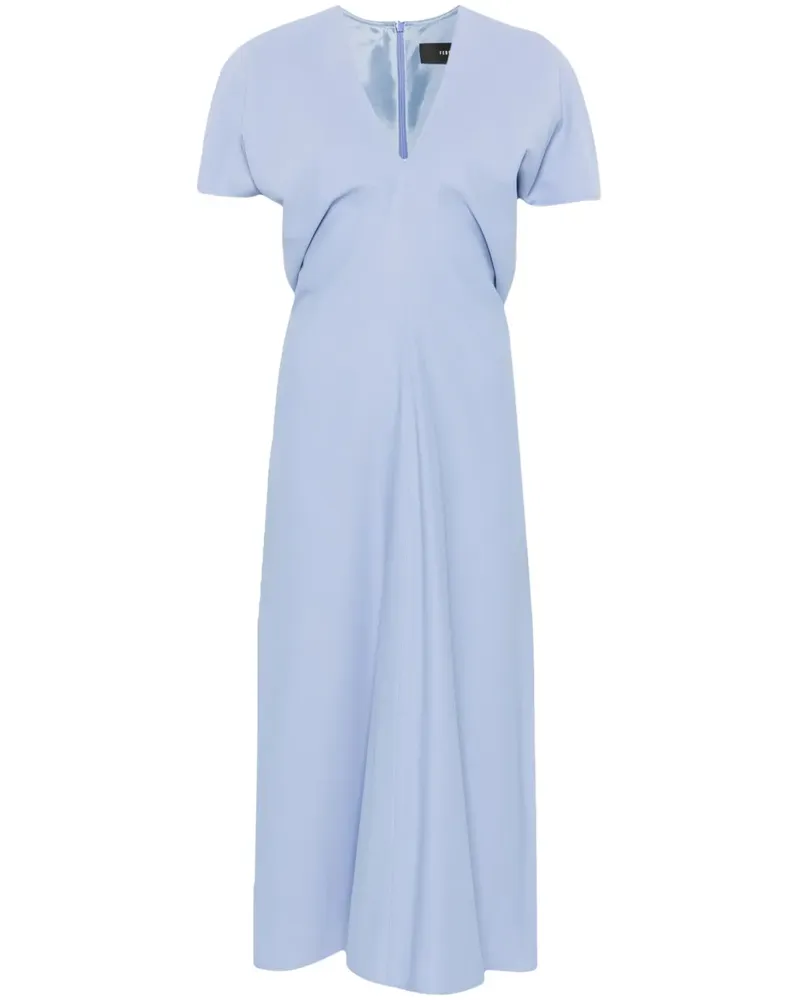 Federica Tosi Midikleid mit V-Ausschnitt - Blau Blau
